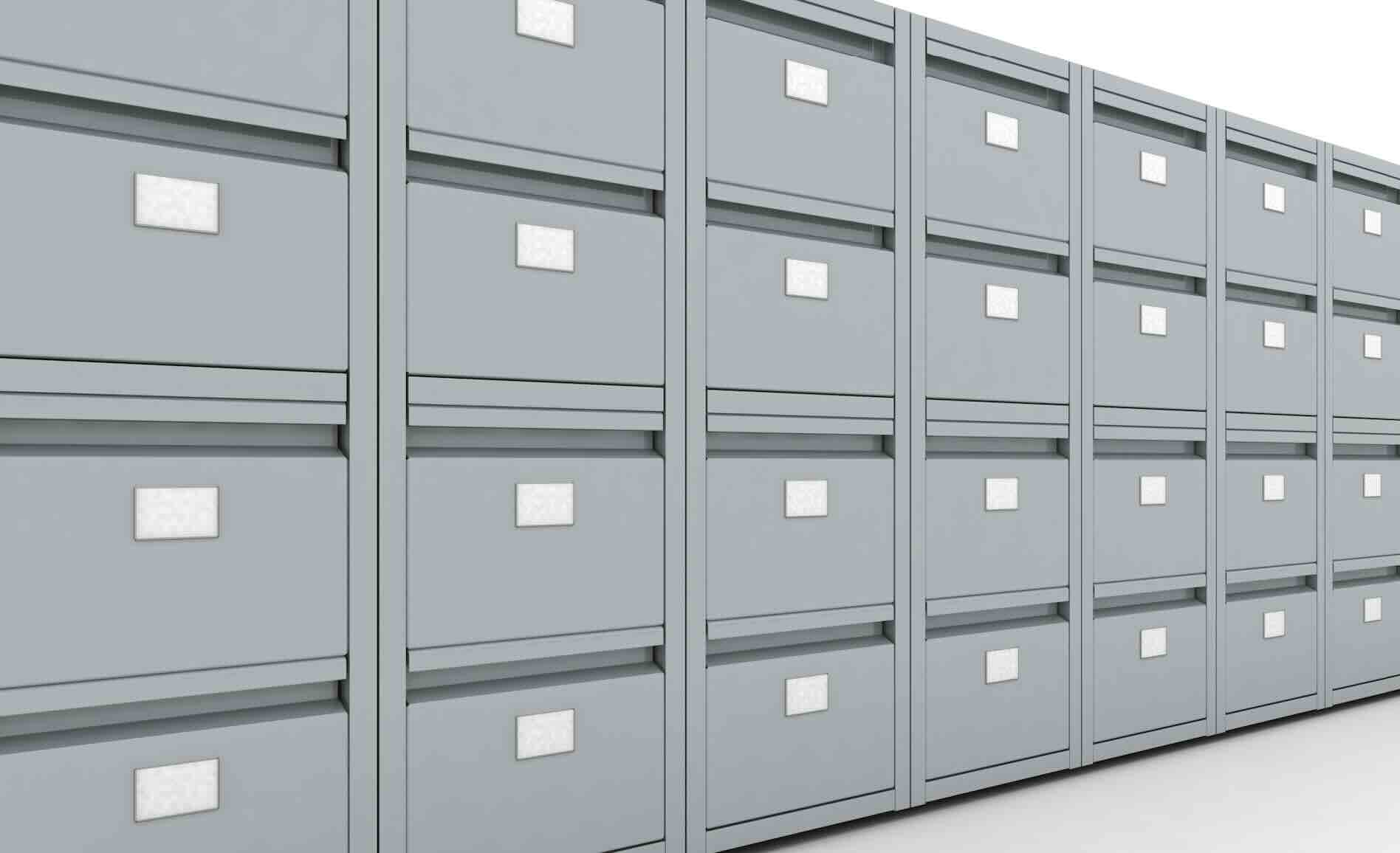casiers d'archives en perspective