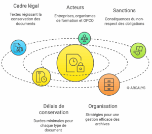 infographie sur la durée de conservation des documents en entreprise
